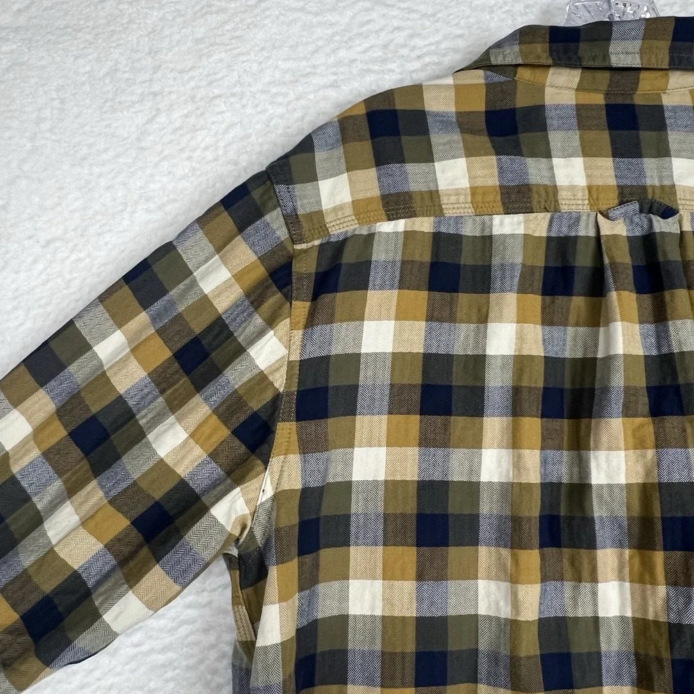 THE NORTH FACE Button Up Shirt Blue Green Plaid Lockhart‎ Flannel Men's Large